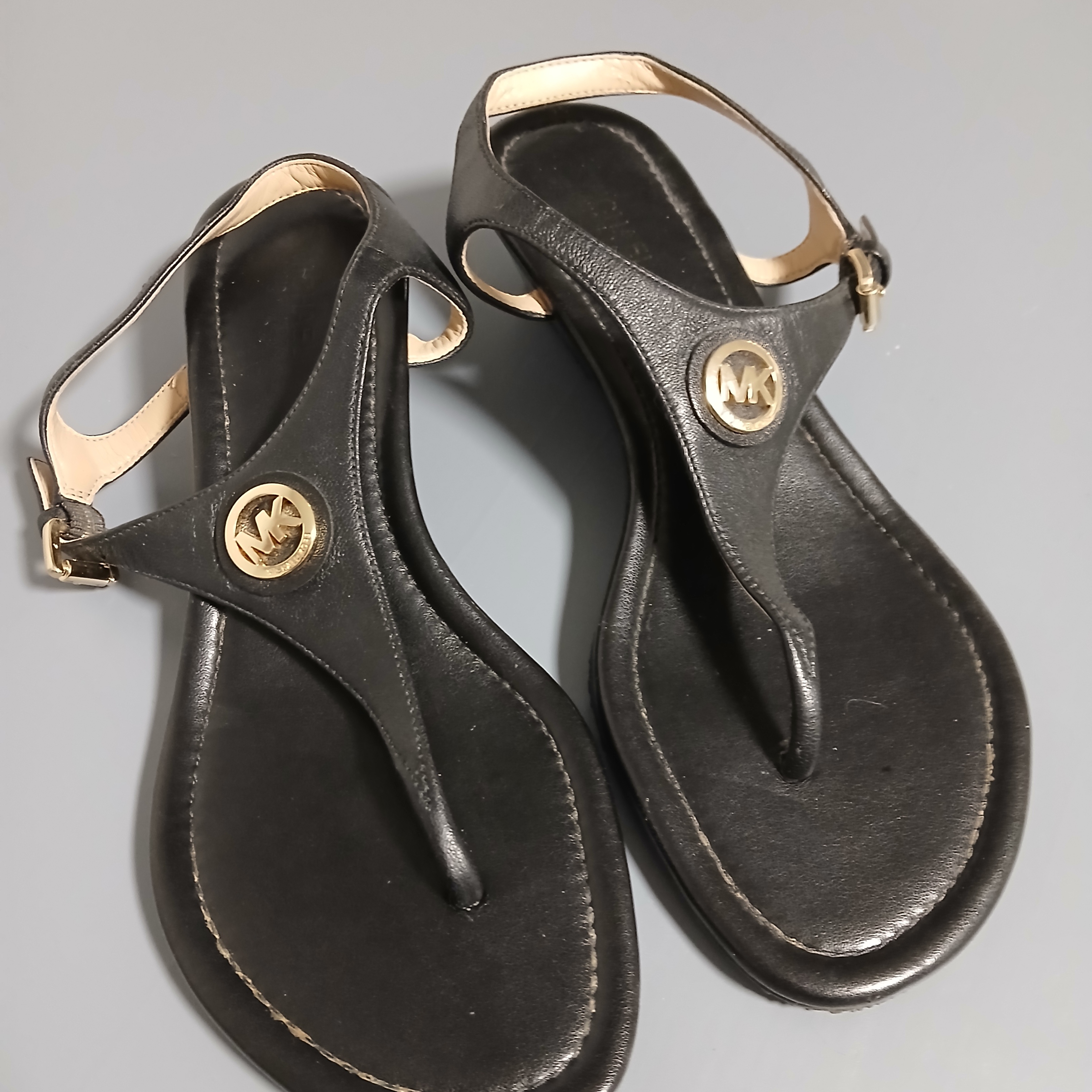 Michael Kors Black And Gold Sandals